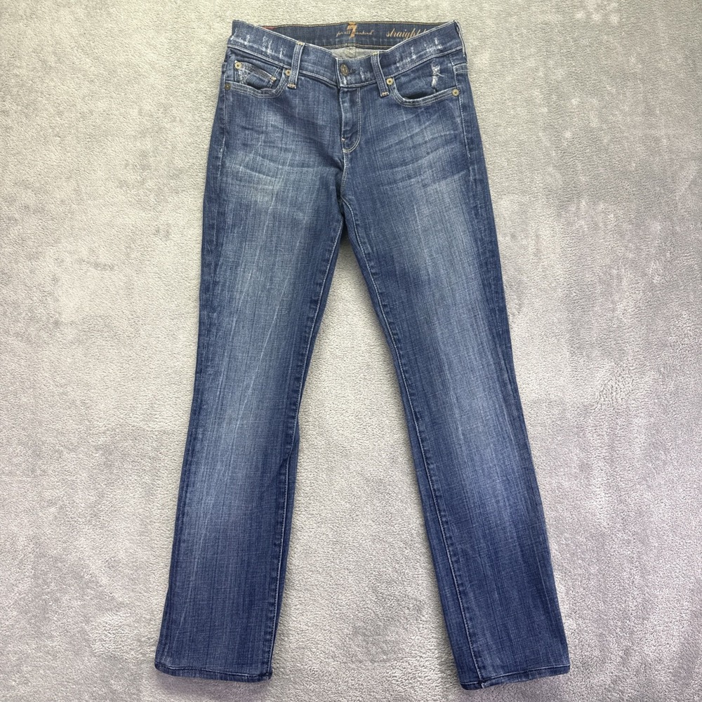 7 FOR ALL MANKIND Blue CLASSIC STRAIGHT LEG AU190Y702 JEANS PANTS Sz 26